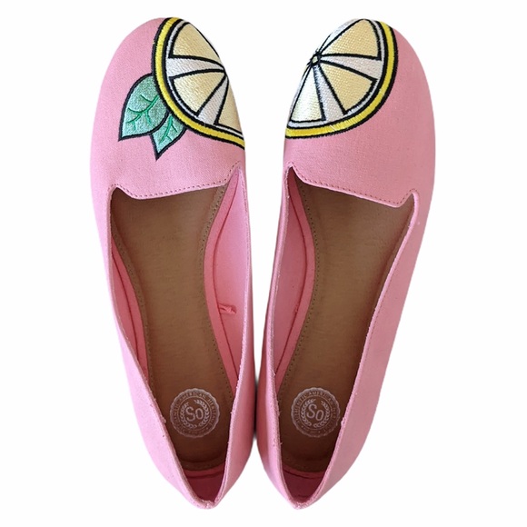 SO Women's Lemon Ballet Flats pink size 10
